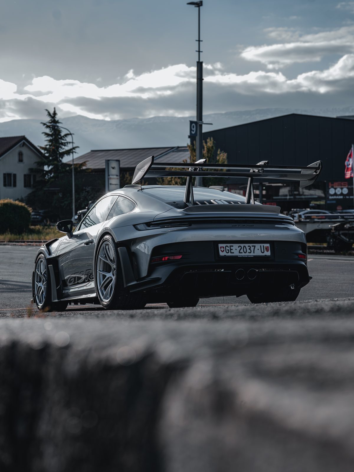 Porsche 911 GT3 RS au coucher du soleil